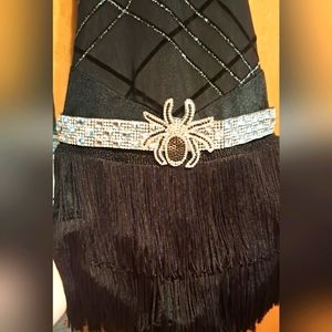 Girls Weissman Dance Costume Rhinestone Spider  "Diamonds Are A Girls Friend" XS